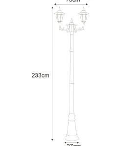 Podwójna zewnętrzna lampa K-7064A2/2 CZ/ZŁ STANDARD | Kaja Oświetlenie*Sklep Kaja Cheap