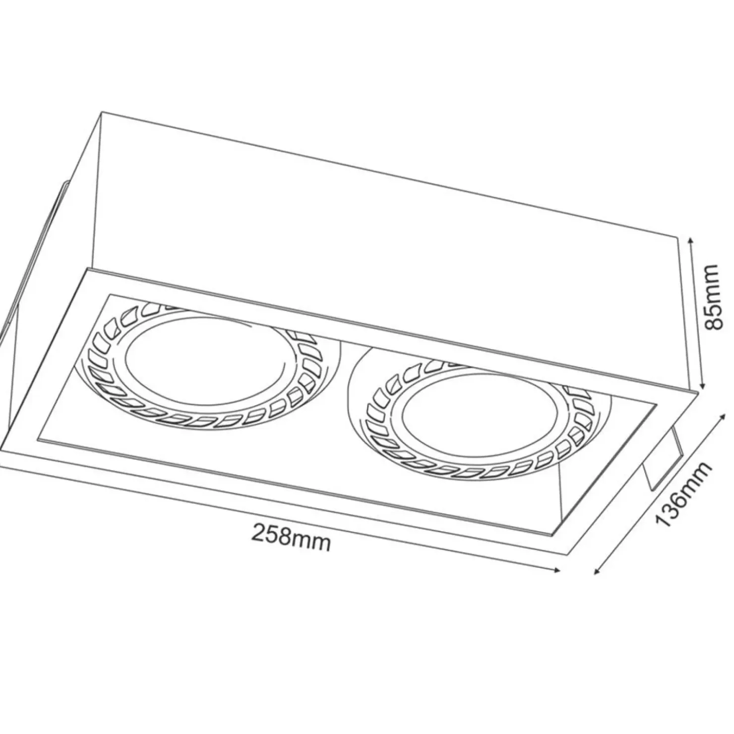 Podwójne oczko do salonu 13,6x25,8cm GU10/ES111 ANT 3274 z serii CAGE*Sklep Kaja Shop