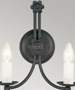 Podwójny świecznik, kinkiet ścienny BY2-BLACK z serii BELFRY*Sklep Kaja Shop