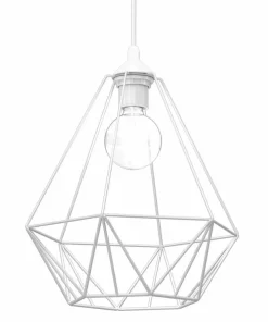Clearance Sklep Kaja Pojedyncza, biała, druciana lampa wisząca MLP7212 BASKET | Kaja