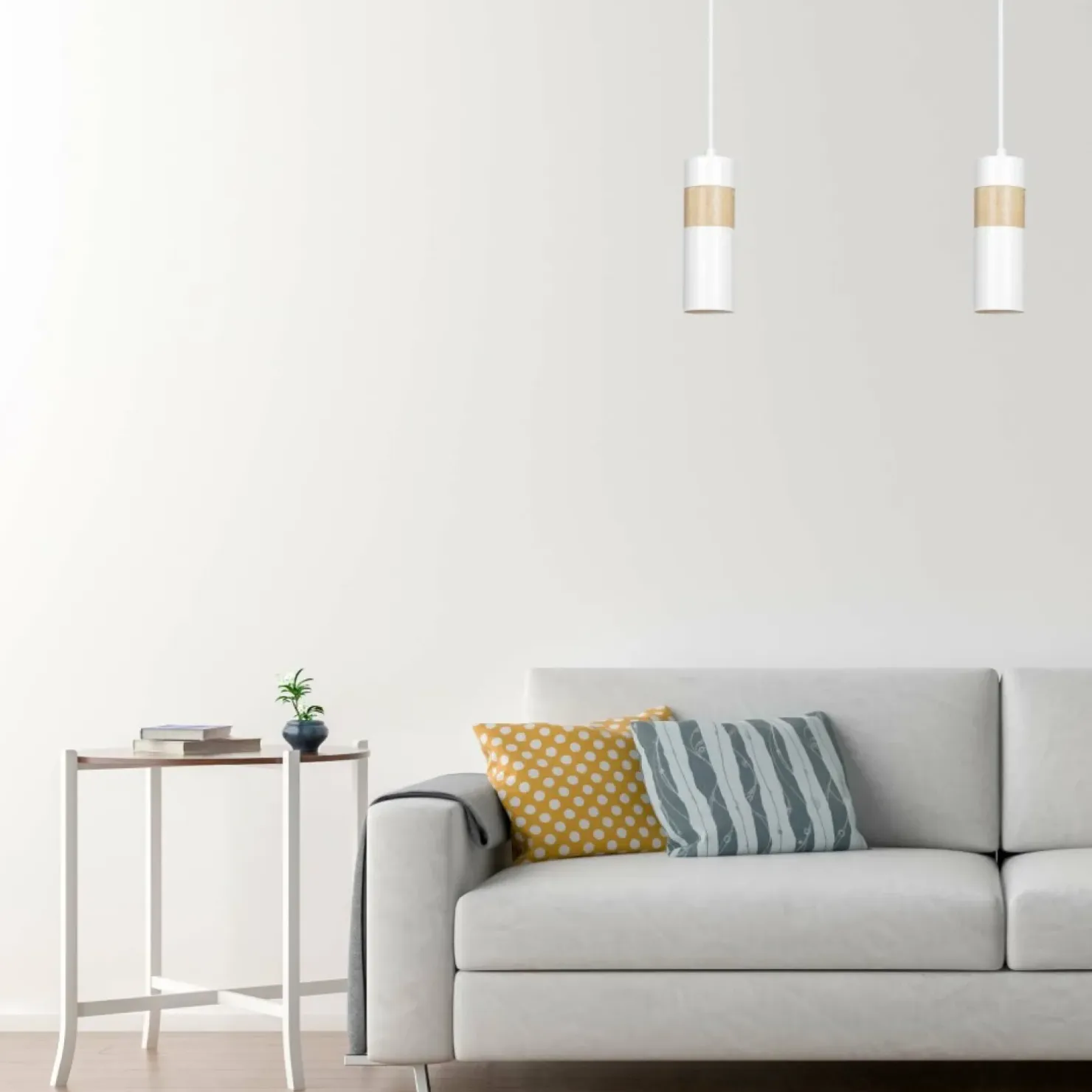 Cheap Sklep Kaja Pojedyncza biała lampa wisząca z drewnem 733/1 z serii AKA