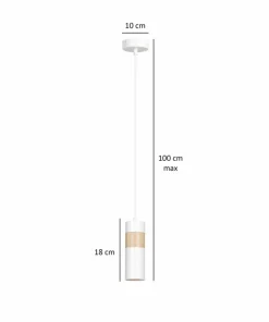 Cheap Sklep Kaja Pojedyncza biała lampa wisząca z drewnem 733/1 z serii AKA