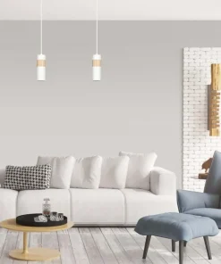 Cheap Sklep Kaja Pojedyncza biała lampa wisząca z drewnem 733/1 z serii AKA