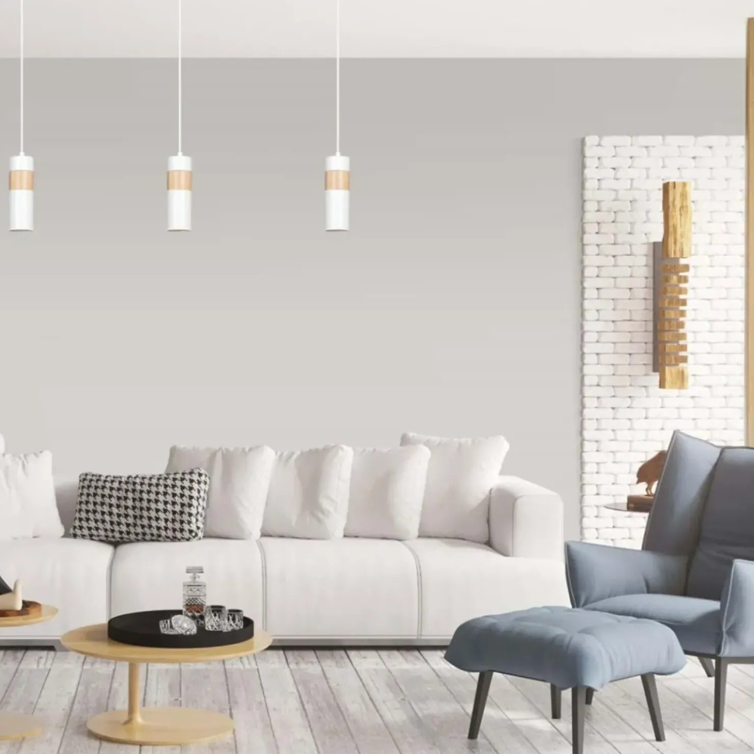 Cheap Sklep Kaja Pojedyncza biała lampa wisząca z drewnem 733/1 z serii AKA