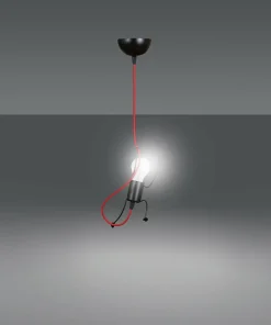 Discount Sklep Kaja Pojedyncza czerwona lampa wisząca na duży gwint 537/1 | Kaja czerwony