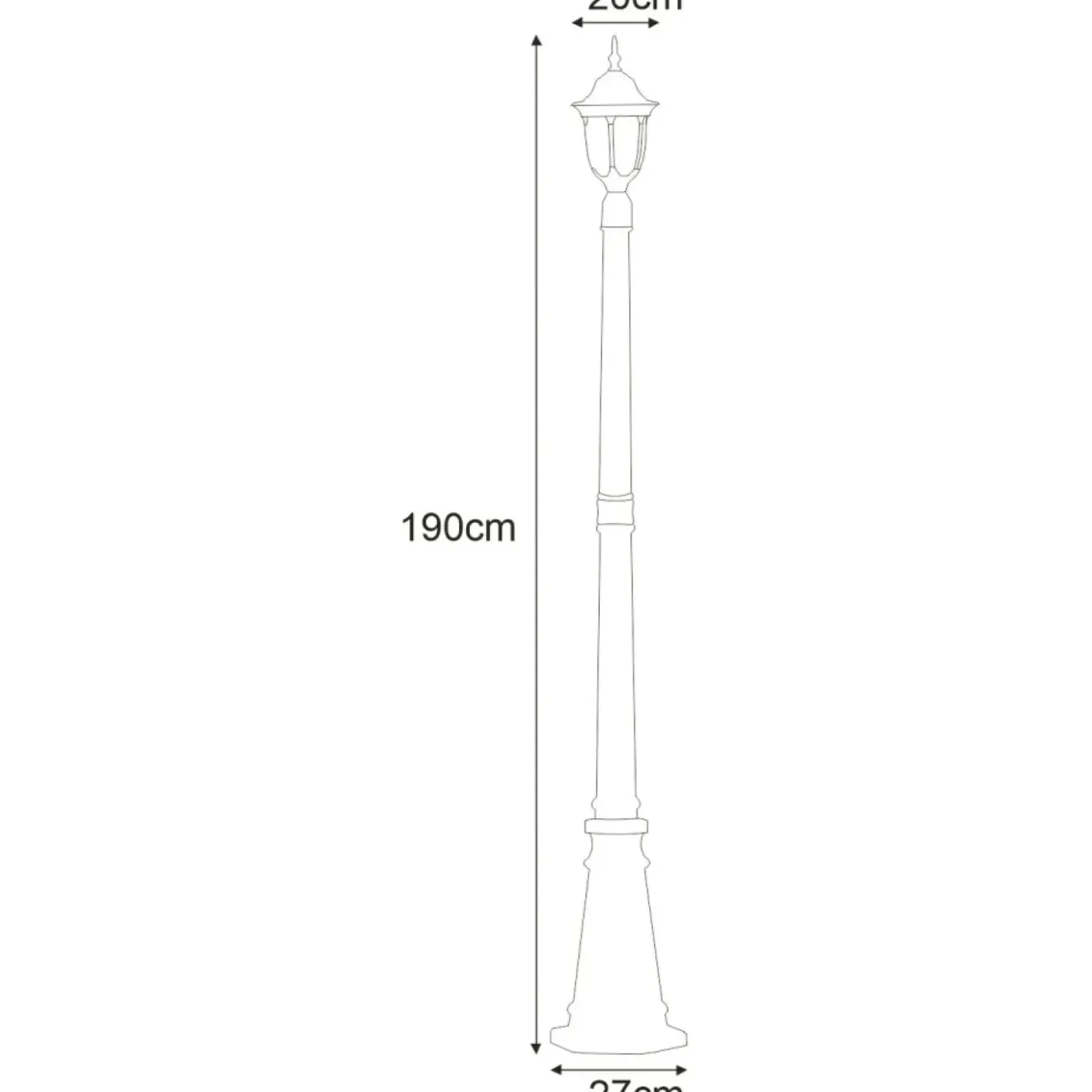 Pojedyncza lampa do ogrodu K-7007B/1N CZARNY/ZŁOTY VASCO | Kaja*Sklep Kaja Shop