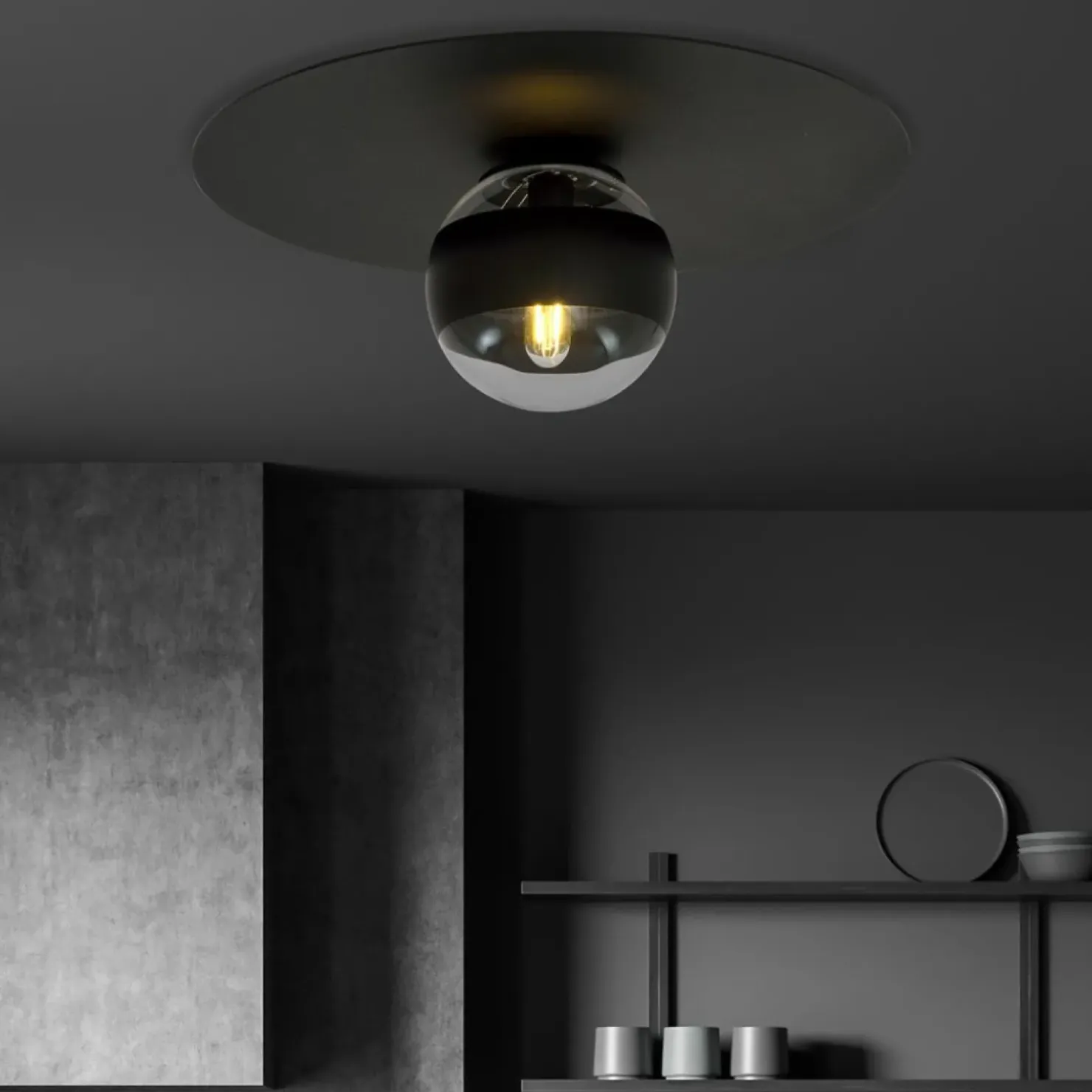 Fashion Sklep Kaja Pojedyncza lampa sufitowa z ozdobnym kloszem 1129/1 SOLAR | Kaja