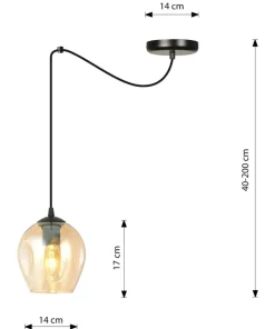 Store Sklep Kaja Pojedyncza lampa wisząca do podwieszania 758/1 LEVEL | Kaja