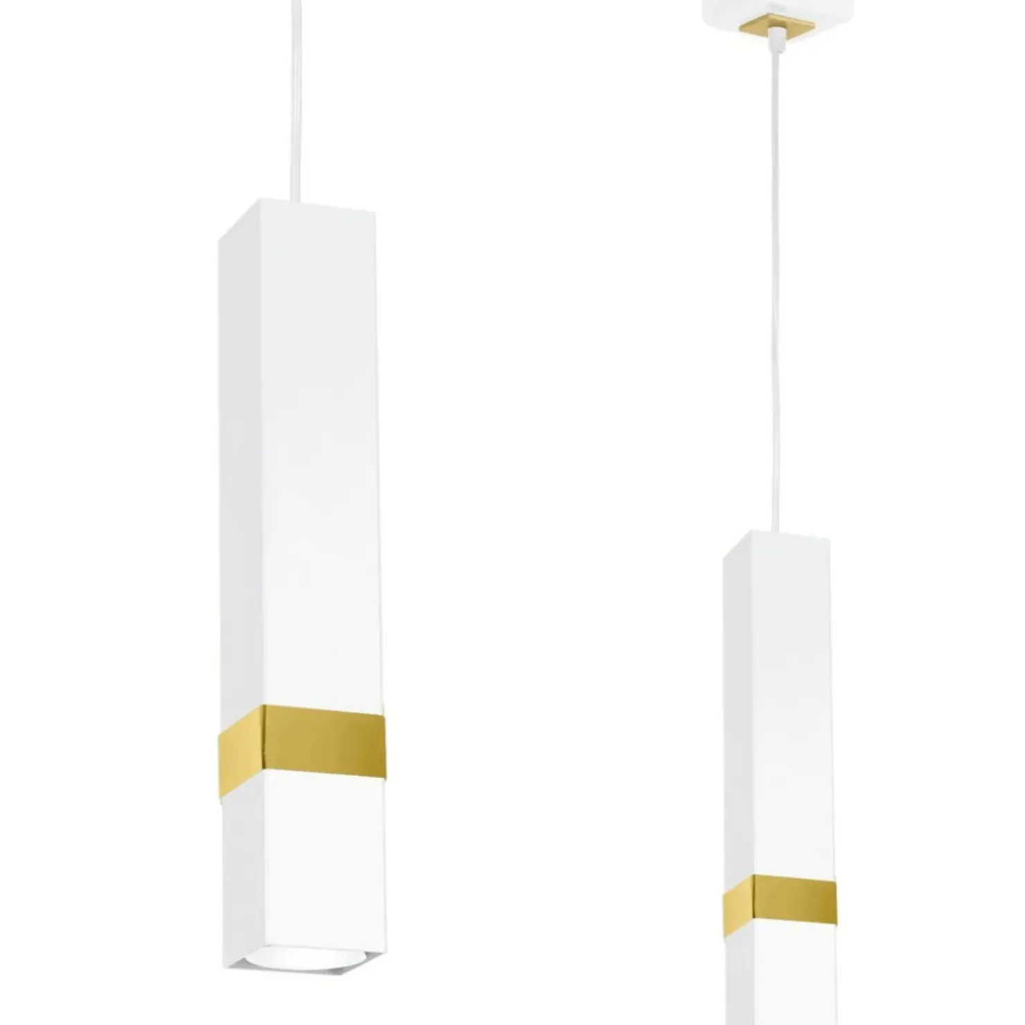 Outlet Sklep Kaja Pojedyncza lampa wisząca w kolorze bieli i złota MLP6275 z serii VIDAR | Kaja Oś