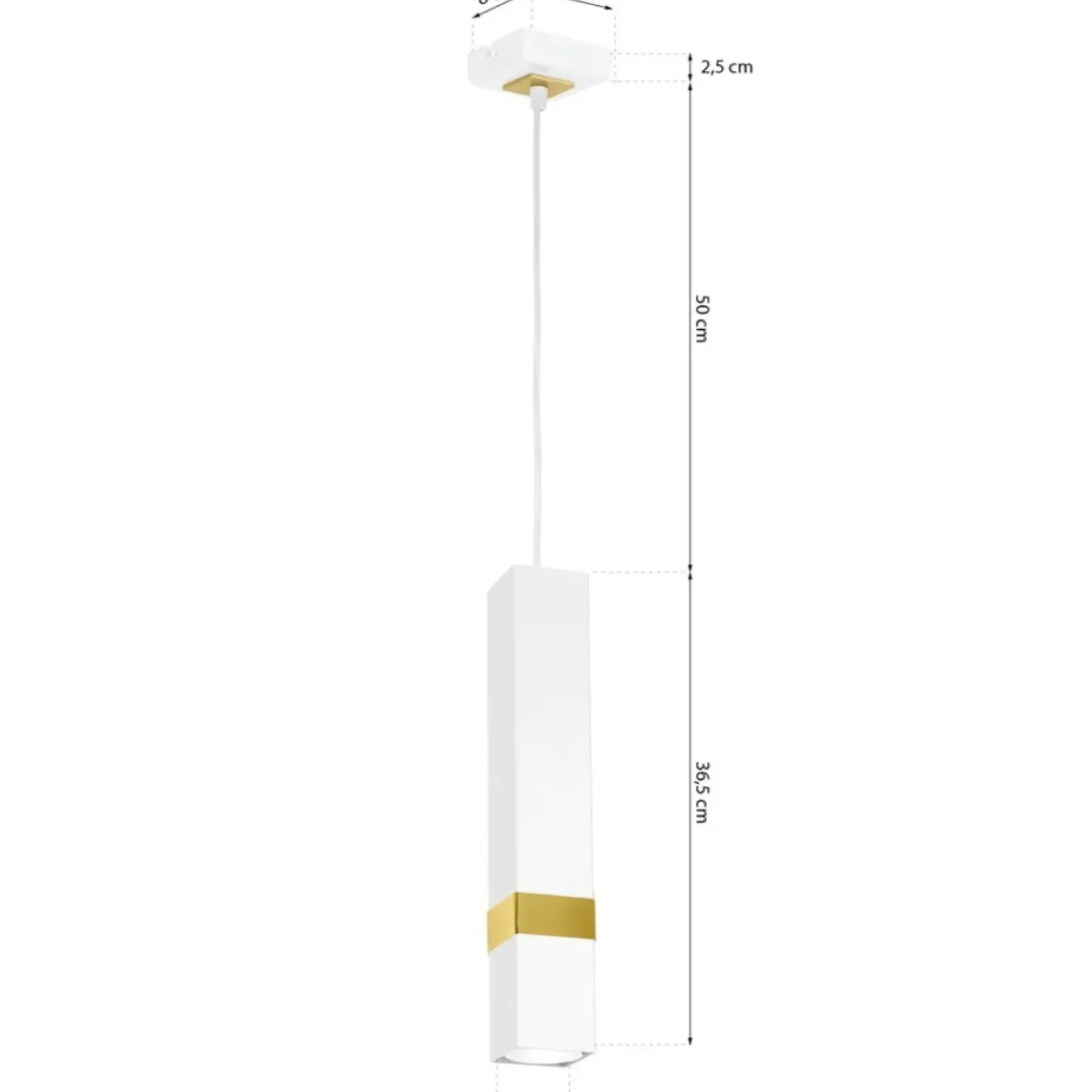 Outlet Sklep Kaja Pojedyncza lampa wisząca w kolorze bieli i złota MLP6275 z serii VIDAR | Kaja Oś