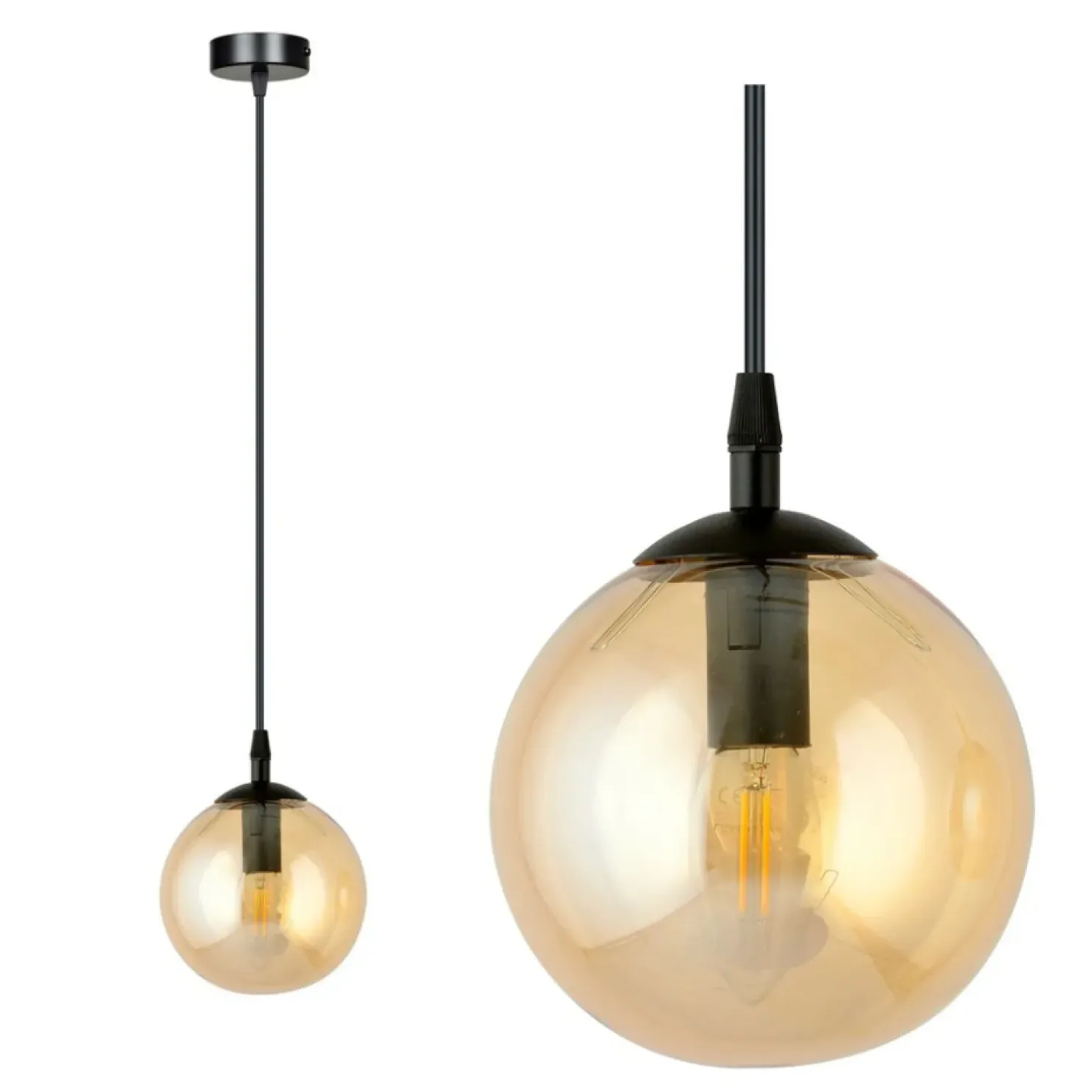 Best Sale Sklep Kaja Pojedyncza lampa wisząca z miodowym kloszem 713/1 | Kaja Oświetlenie