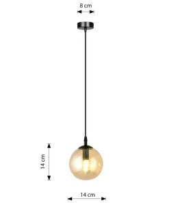 Best Sale Sklep Kaja Pojedyncza lampa wisząca z miodowym kloszem 713/1 | Kaja Oświetlenie