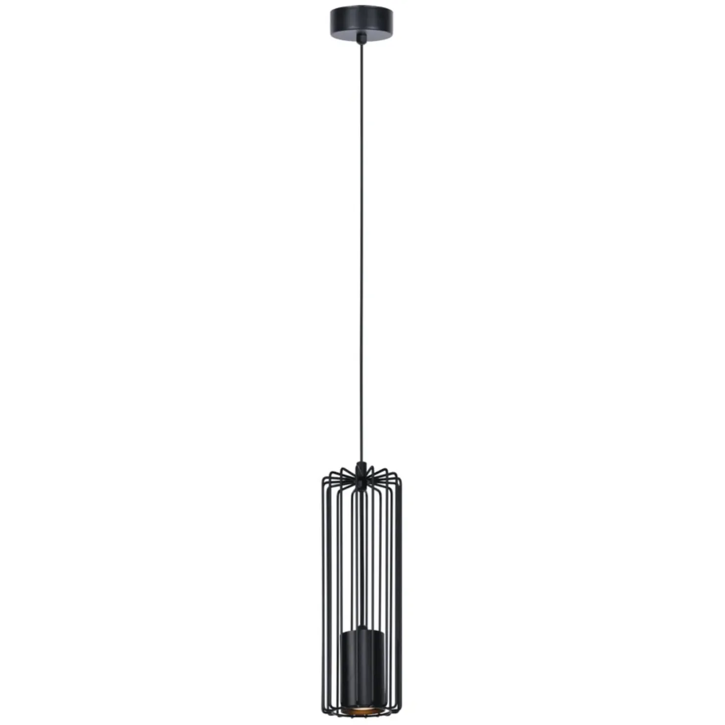 Store Sklep Kaja Pojedyncza lampa wisząca z drucianym kloszem K-4930 | Kaja Oświetlenie czarny