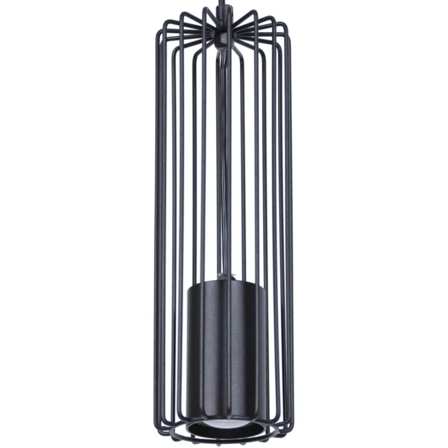 Store Sklep Kaja Pojedyncza lampa wisząca z drucianym kloszem K-4930 | Kaja Oświetlenie czarny