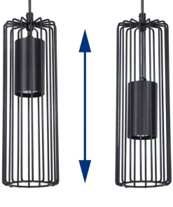 Store Sklep Kaja Pojedyncza lampa wisząca z drucianym kloszem K-4930 | Kaja Oświetlenie czarny