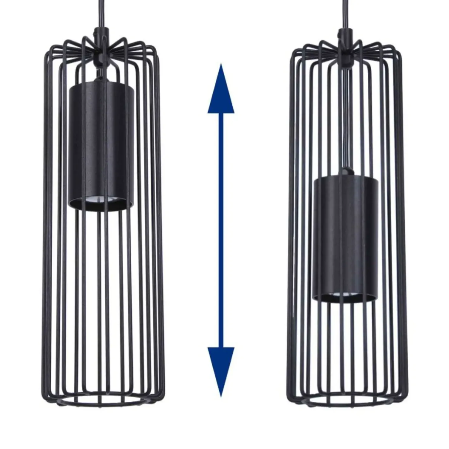 Store Sklep Kaja Pojedyncza lampa wisząca z drucianym kloszem K-4930 | Kaja Oświetlenie czarny