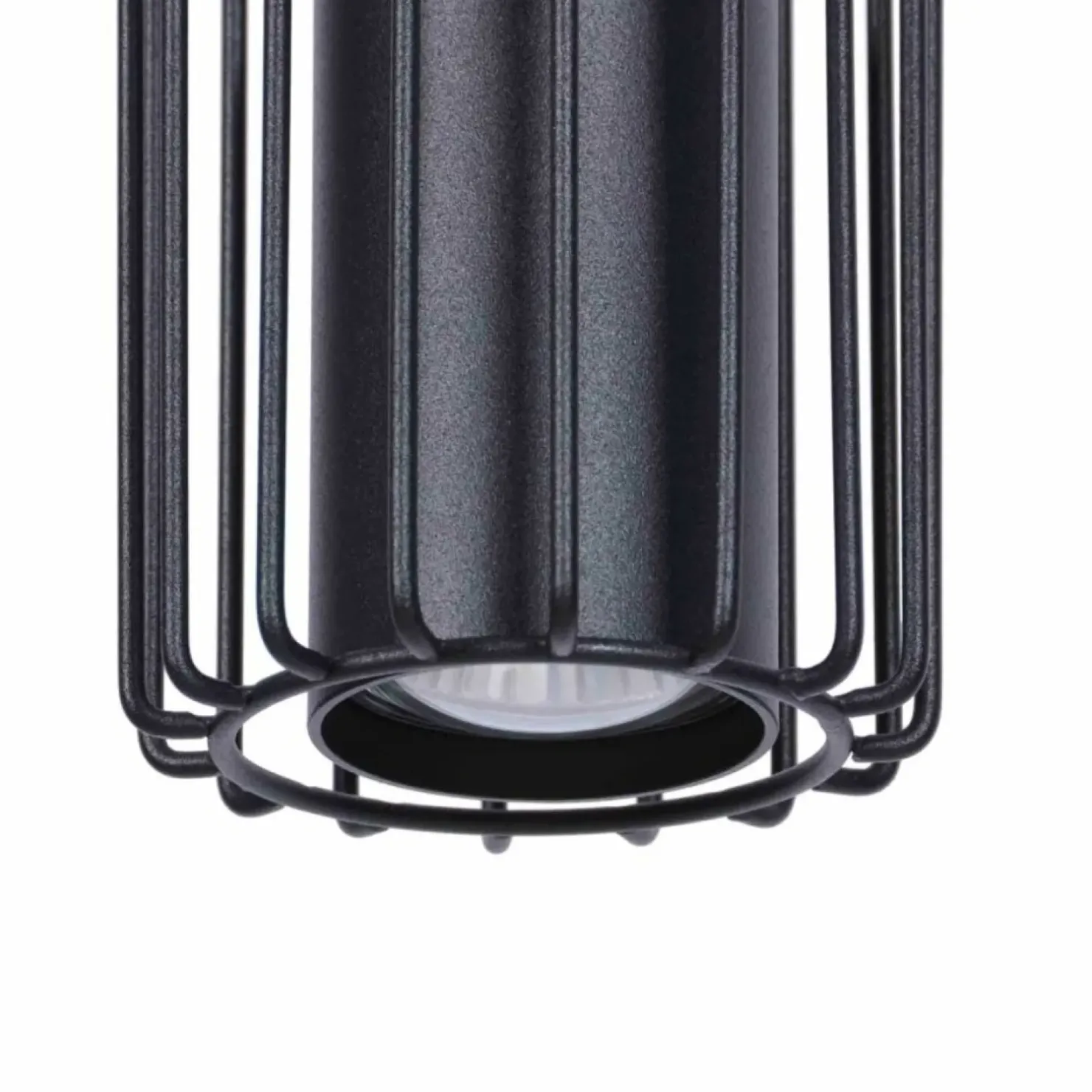 Store Sklep Kaja Pojedyncza lampa wisząca z drucianym kloszem K-4930 | Kaja Oświetlenie czarny