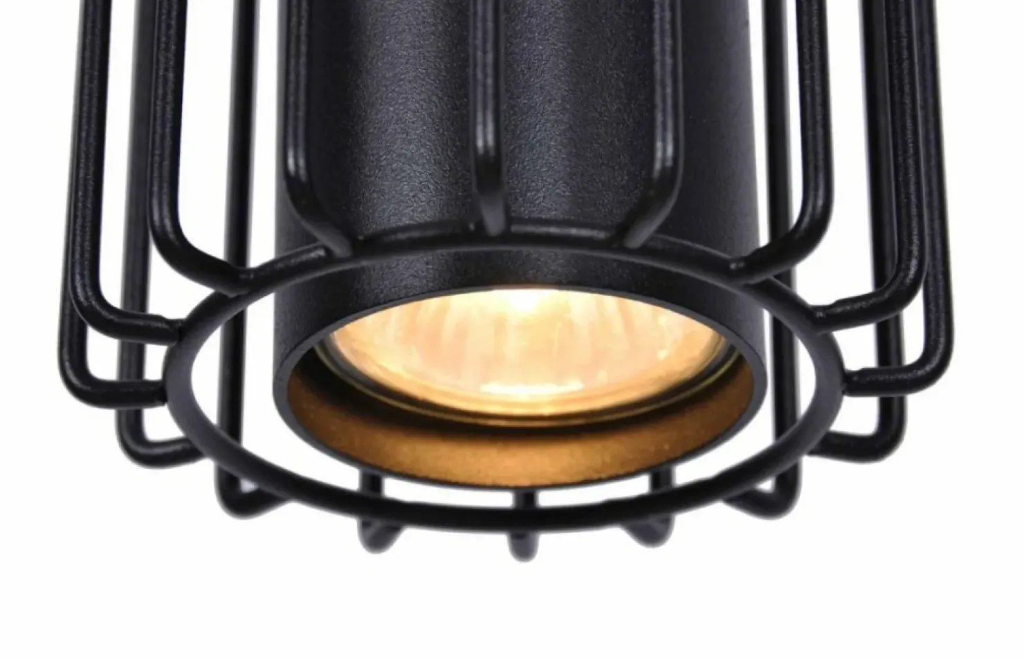 Store Sklep Kaja Pojedyncza lampa wisząca z drucianym kloszem K-4930 | Kaja Oświetlenie czarny