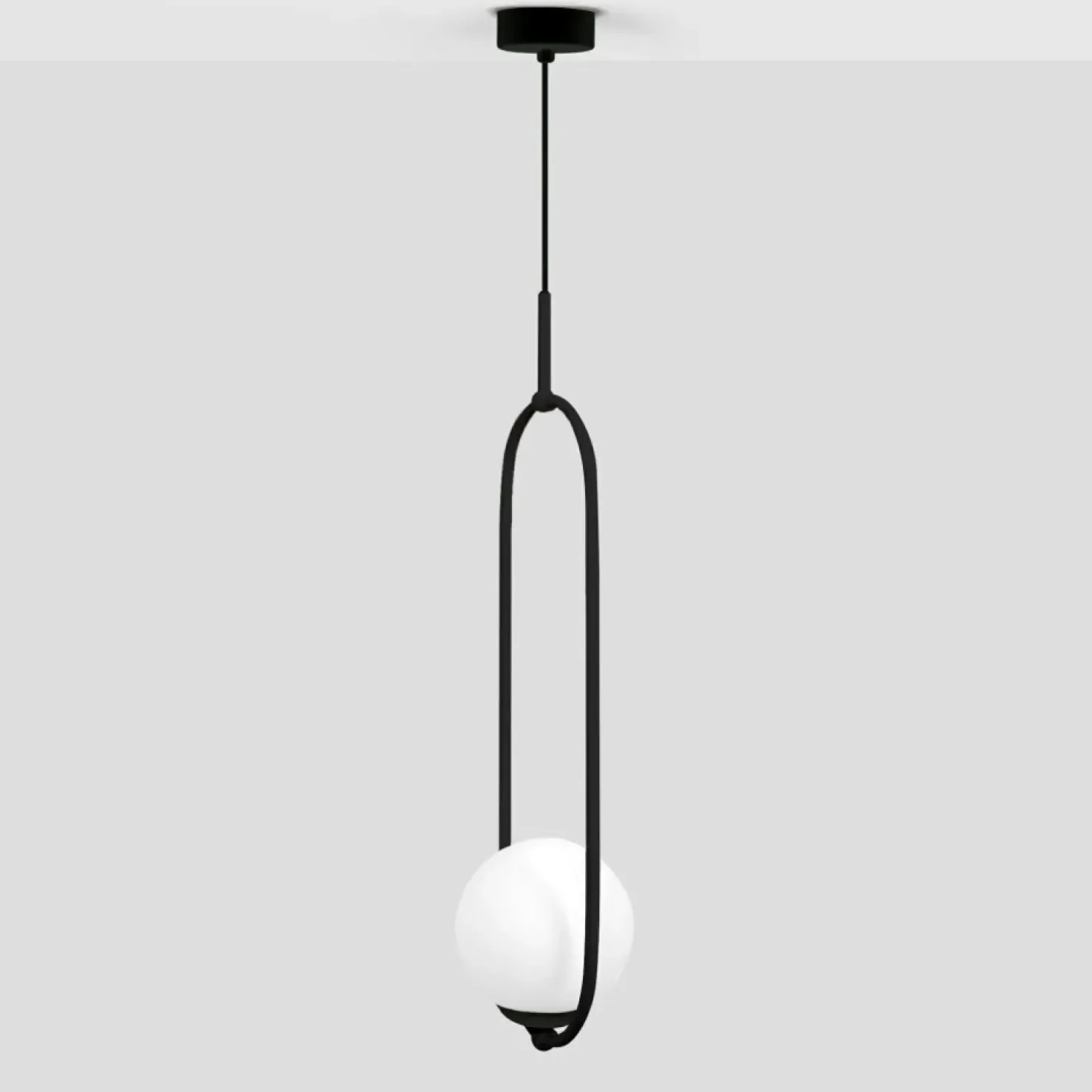 Store Sklep Kaja Pojedyncza lampa wisząca z białym kloszem K-5100 z serii PARVA | Kaja