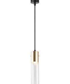Discount Sklep Kaja Pojedyncza lampa wisząca, złota tuba na zwisie ML0845 RICKY | Kaja
