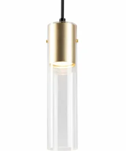 Discount Sklep Kaja Pojedyncza lampa wisząca, złota tuba na zwisie ML0845 RICKY | Kaja