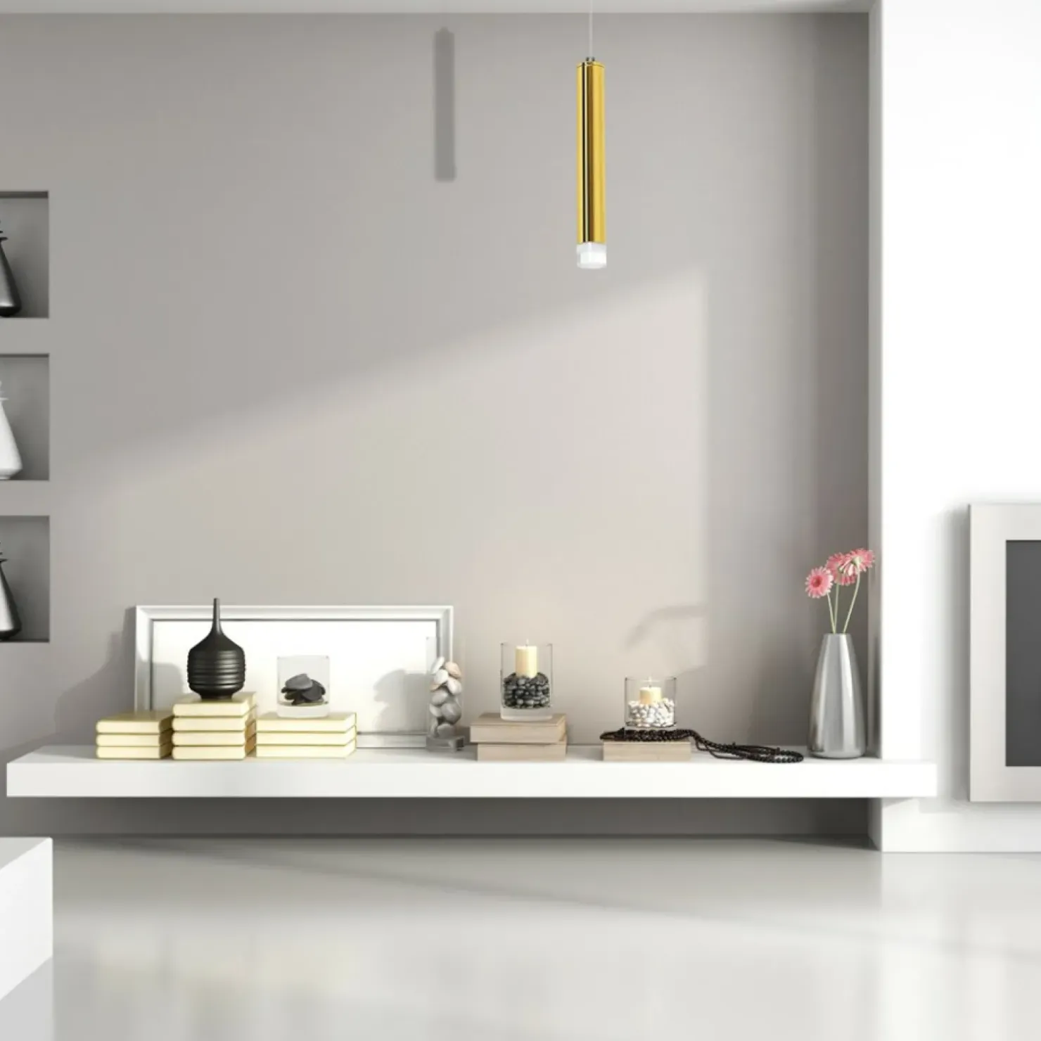 Best Sale Sklep Kaja Pojedyncza lampa wisząca, złota, ledowa tuba ML5713 z serii GOLDIE | Kaja Oświet