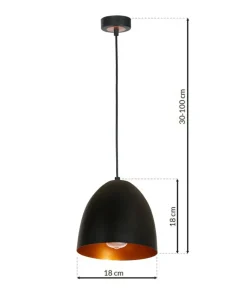 Hot Sklep Kaja Pojedyncza lampa wisząca z czarnym kloszem MLP5587 z serii VEGAS | Kaja Oświetle