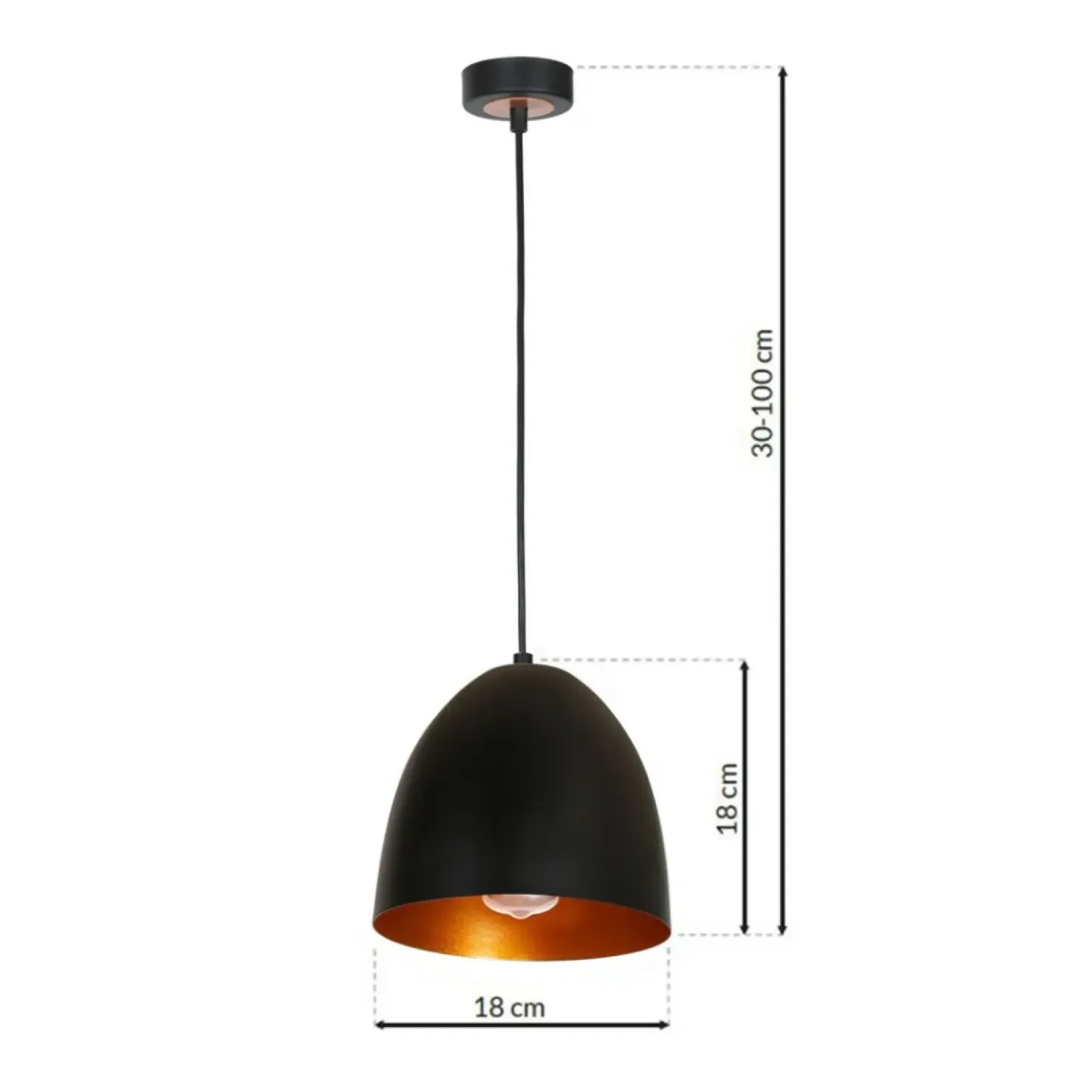 Hot Sklep Kaja Pojedyncza lampa wisząca z czarnym kloszem MLP5587 z serii VEGAS | Kaja Oświetle