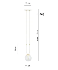Cheap Sklep Kaja Pojedyncza lampa wisząca z okrągłym kloszem 1116/1 GLAM | Kaja