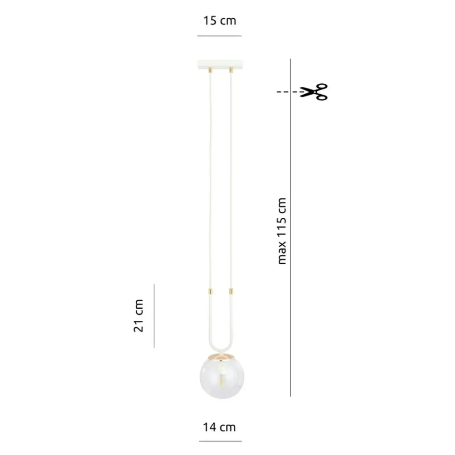 Cheap Sklep Kaja Pojedyncza lampa wisząca z okrągłym kloszem 1116/1 GLAM | Kaja