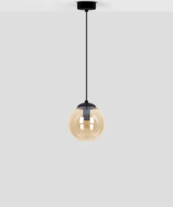 Sale Sklep Kaja Pojedyncza lampa z bursztynowym kloszem K-5160 z serii DELTA | Kaja