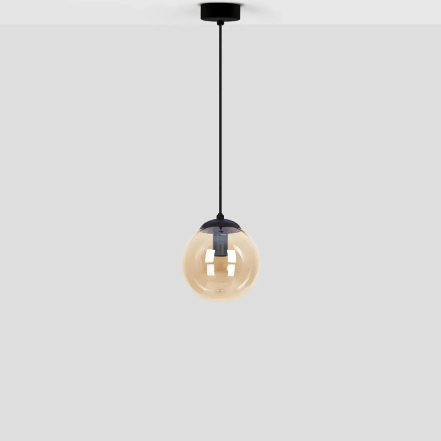 Sale Sklep Kaja Pojedyncza lampa z bursztynowym kloszem K-5160 z serii DELTA | Kaja