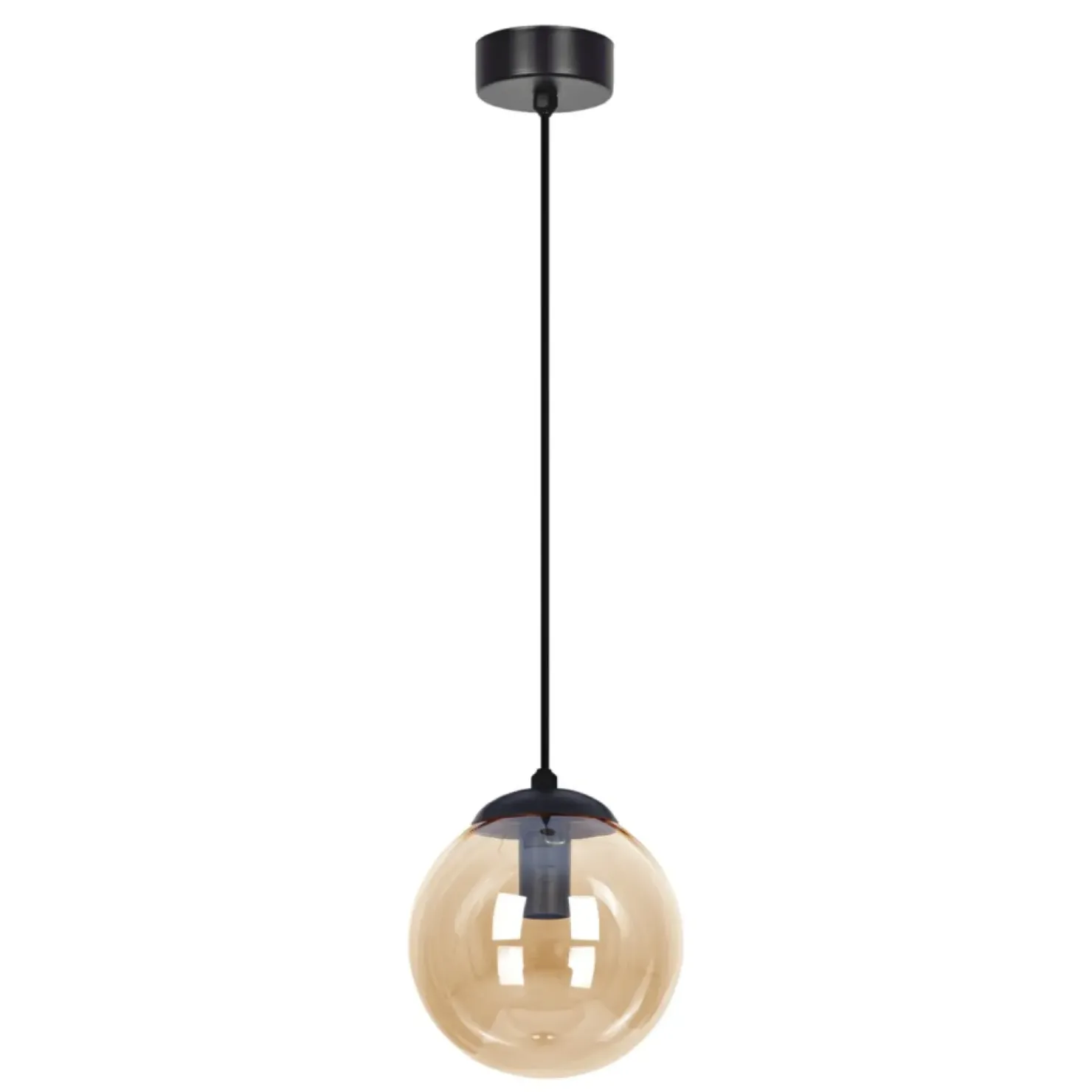 Sale Sklep Kaja Pojedyncza lampa z bursztynowym kloszem K-5160 z serii DELTA | Kaja