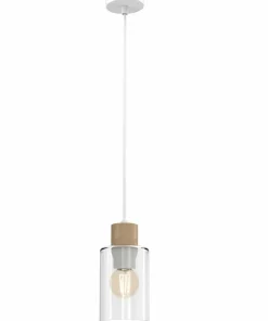 Clearance Sklep Kaja Pojedynczy, minimalistyczny zwis z drewnem MLP8554 MADERA | Kaja