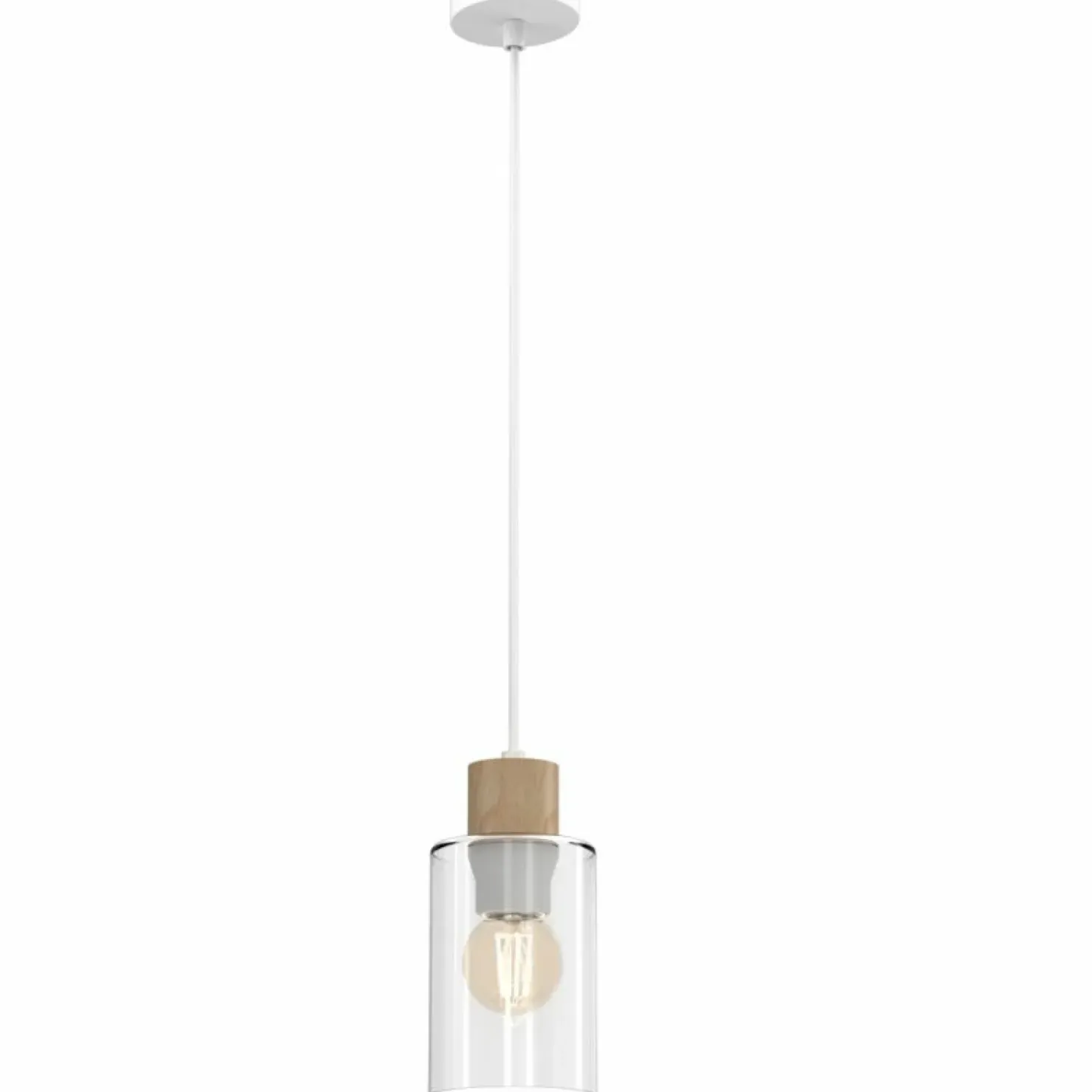Clearance Sklep Kaja Pojedynczy, minimalistyczny zwis z drewnem MLP8554 MADERA | Kaja