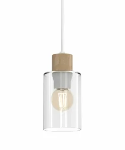 Clearance Sklep Kaja Pojedynczy, minimalistyczny zwis z drewnem MLP8554 MADERA | Kaja