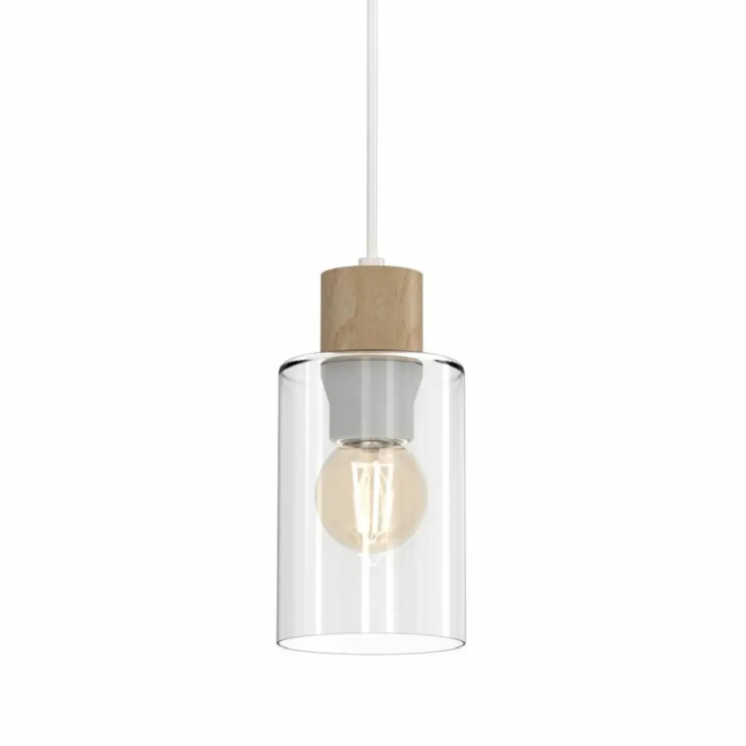 Clearance Sklep Kaja Pojedynczy, minimalistyczny zwis z drewnem MLP8554 MADERA | Kaja