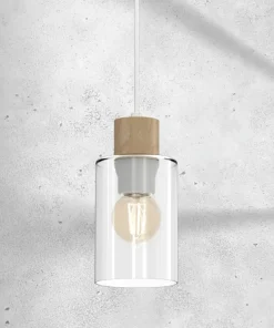 Clearance Sklep Kaja Pojedynczy, minimalistyczny zwis z drewnem MLP8554 MADERA | Kaja
