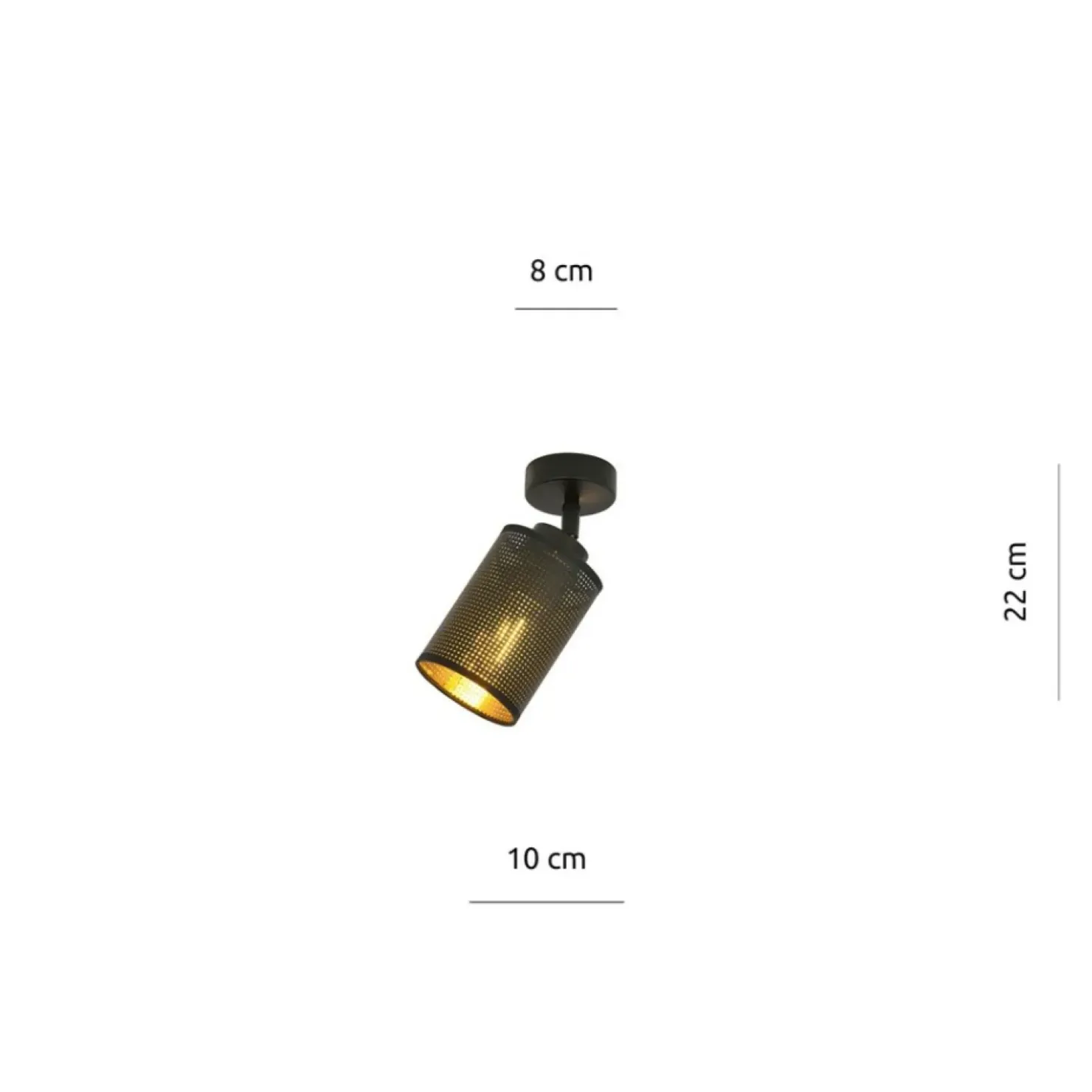 Store Sklep Kaja Pojedynczy reflektor z czarno-złotym abażurem 1152/1 BRONX | Kaja czarny
