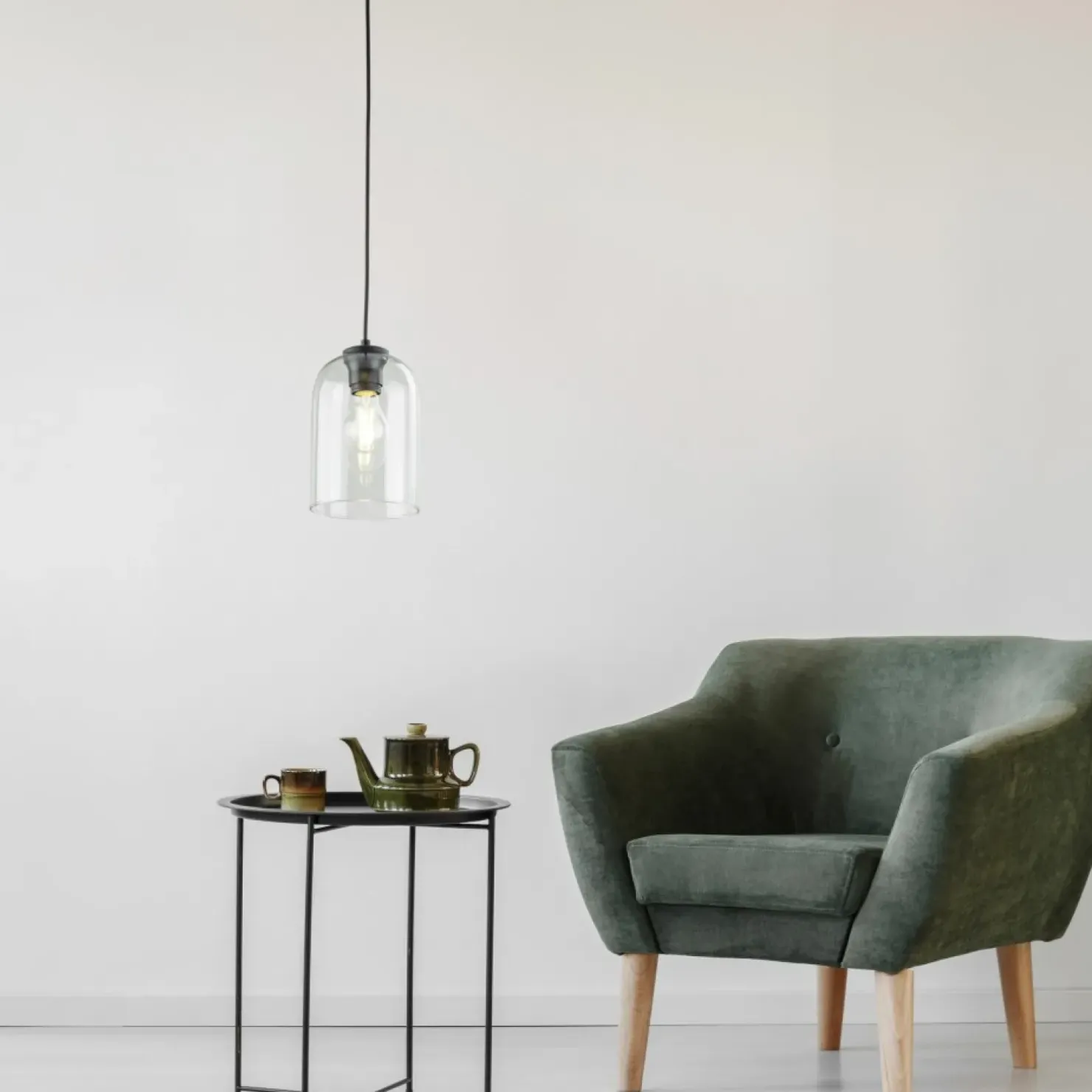 Store Sklep Kaja Pojedynczy zwis z zielonym kloszem TK 10298 MOLLY | Kaja Oświetlenie