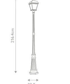 Ponad dwumetrowa lampa ogrodowa BAYVIEW-5L-BK z serii BAYVIEW*Sklep Kaja Flash Sale