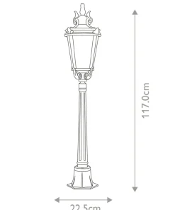 Ponad metrowa lampa ogrodowa BT4-M z serii BALTIMORE*Sklep Kaja Cheap