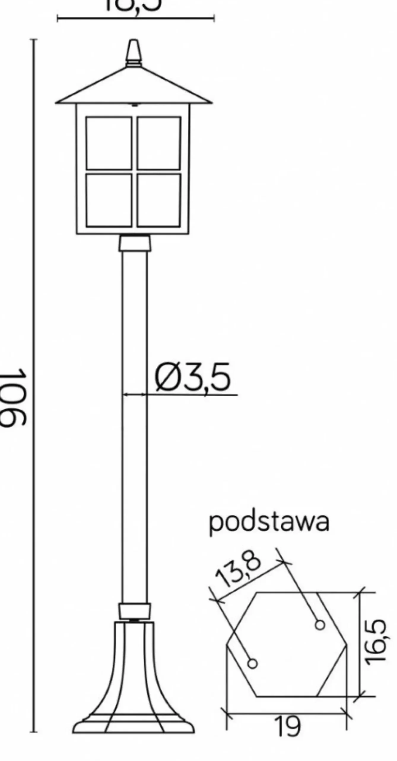 Ponad metrowa lampa ogrodowa, ozdobna K 5002/2/KW z serii WENECJA | Kaja Oświetl*Sklep Kaja Online