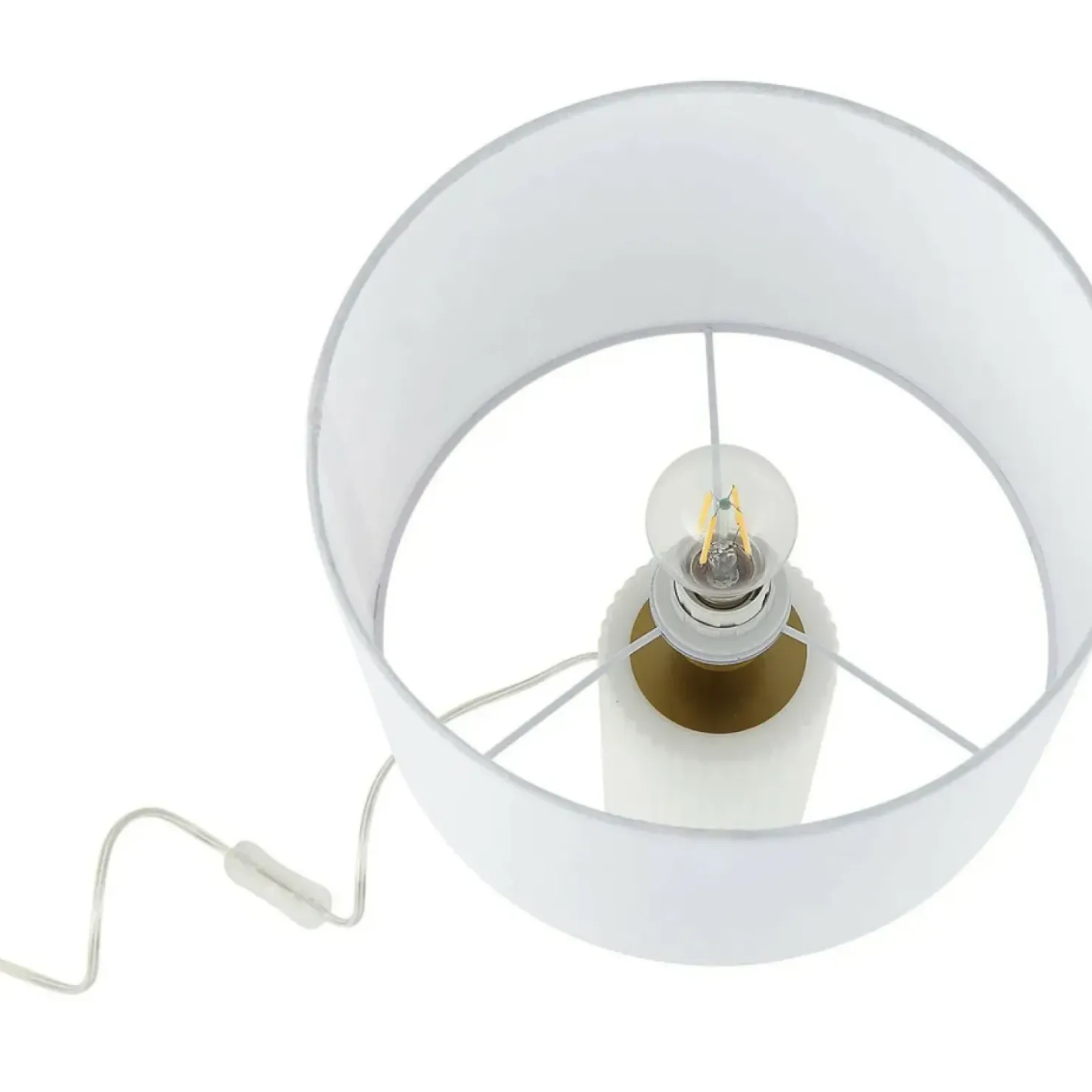 Ponadczasowa, abażurowa lampka stołowa LP-787/1T BIAŁA TOKIO | Kaja*Sklep Kaja Shop