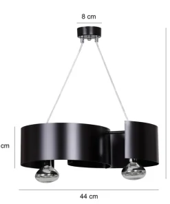 Clearance Sklep Kaja Ponadczasowa, czarna lampa wisząca do kuchni 284/2 VIXON | Kaja