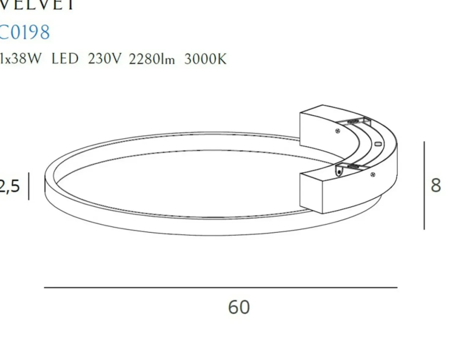 Ponadczasowa, czarna lampa sufitowa Ø60cm MX C0198 VELVET | Kaja*Sklep Kaja Clearance