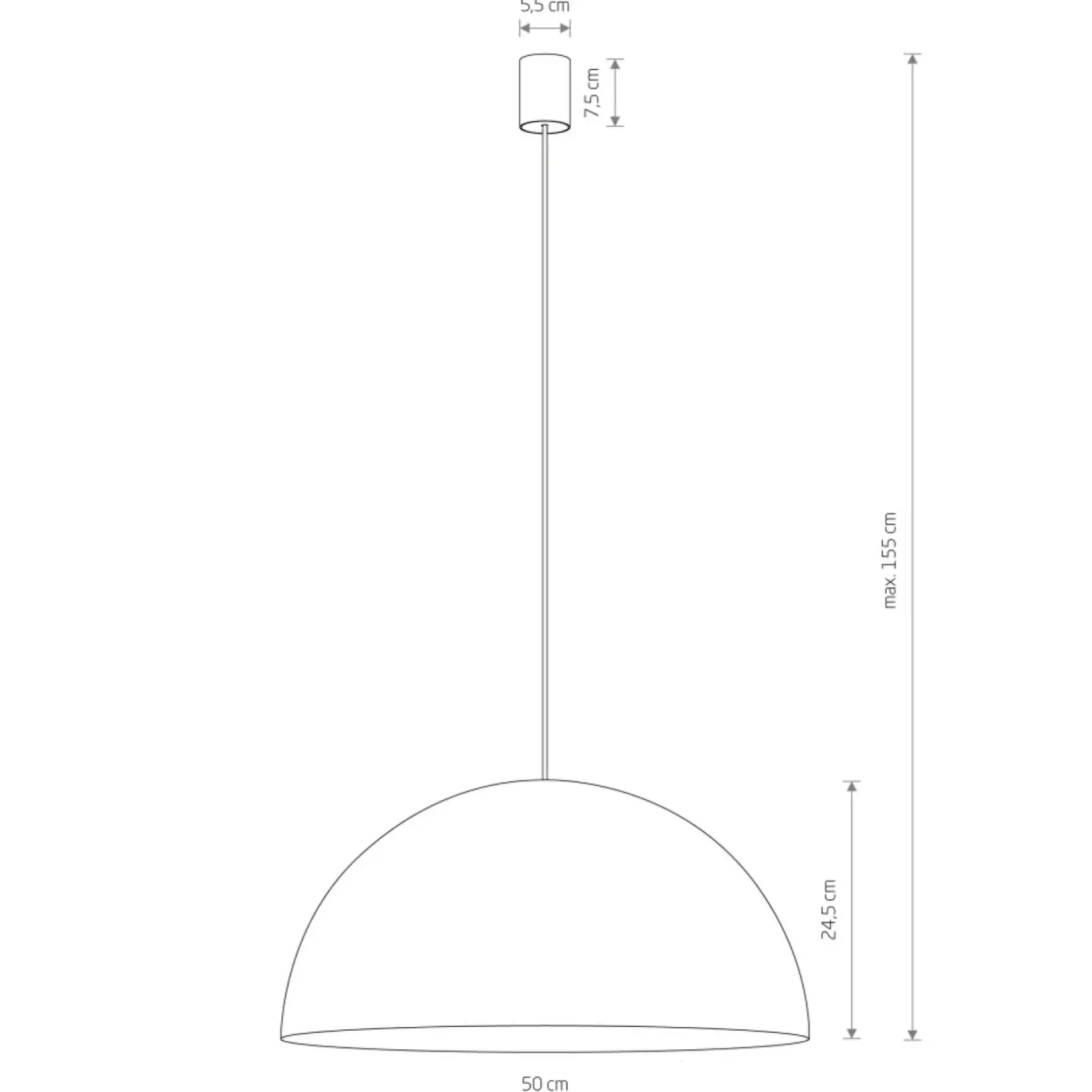 Store Sklep Kaja Ponadczasowa, kopułowa lampa wisząca ⌀50cm 10697 HEMISPHERE | Kaja