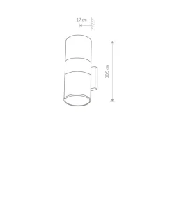 Ponadczasowa lampa ścienna, tuba na elewację 3404 FOG | Kaja*Sklep Kaja New