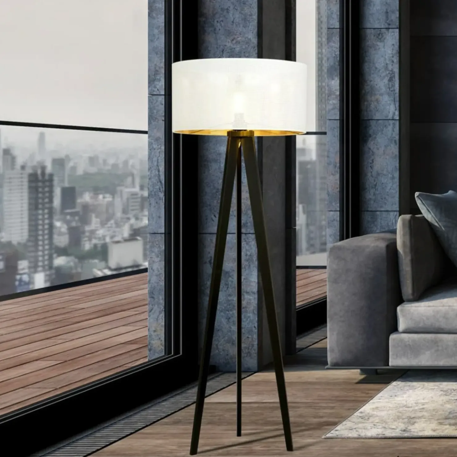 Ponadczasowa lampa podłogowa z abażurem 1147/LP1 ASTON | Kaja*Sklep Kaja Store