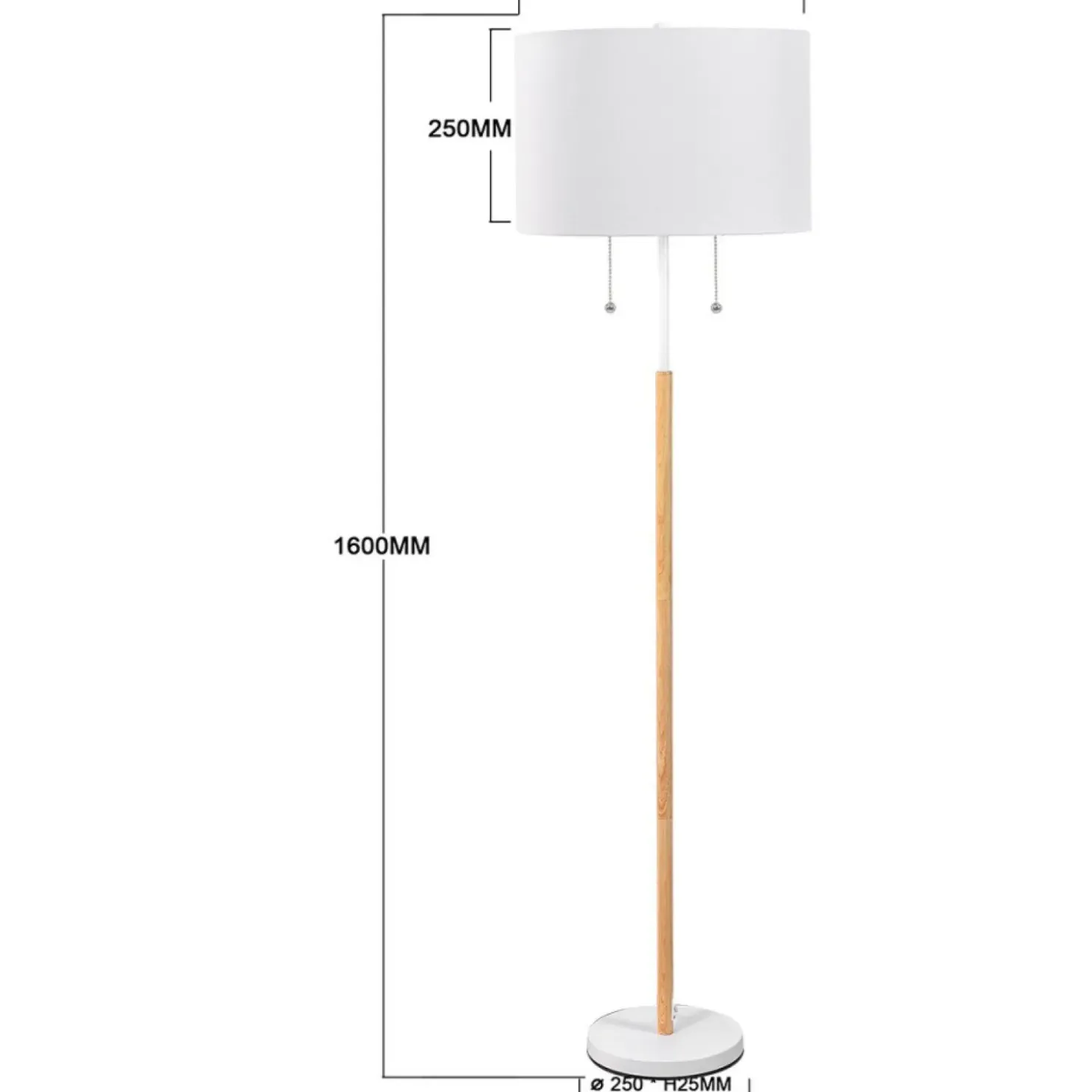Ponadczasowa lampa podłogowa do sypialni LP-0304/2F WH FOGO | Kaja*Sklep Kaja Flash Sale